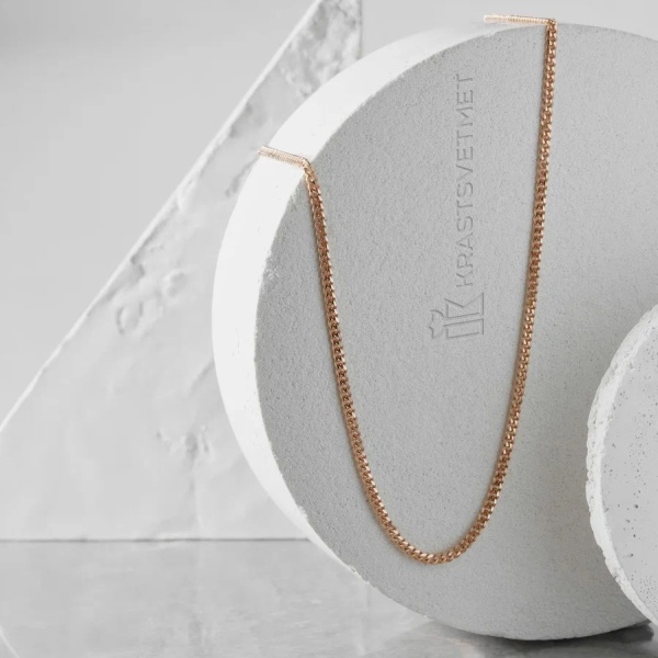 Цепь из красного золота 585, плетение «Панцирь»